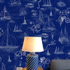 Cowes Mural Blue Wallpaper