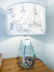 Curvy Recycled Glass Lamp & Cowes Shade