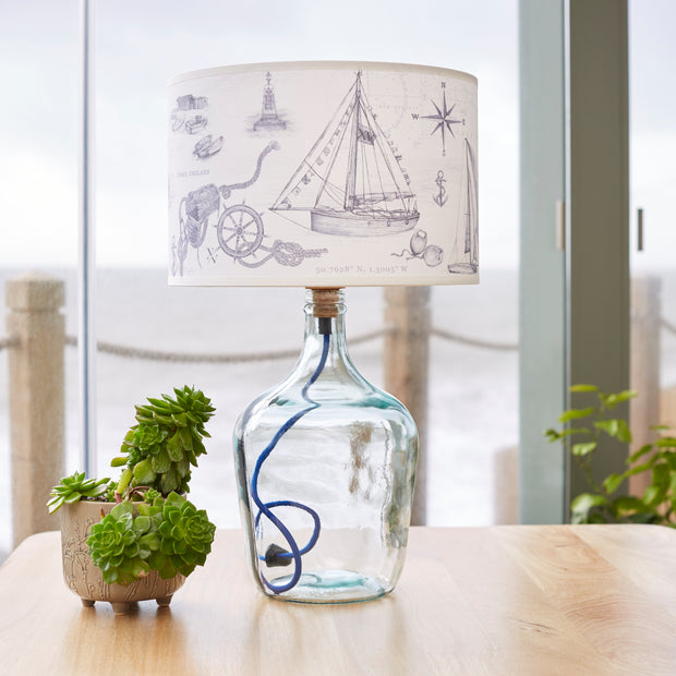 Demijohn Lamp Recycled Glass & Cowes Shade