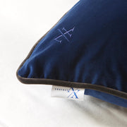 Midnight Blue Velvet Rectangle Cushion