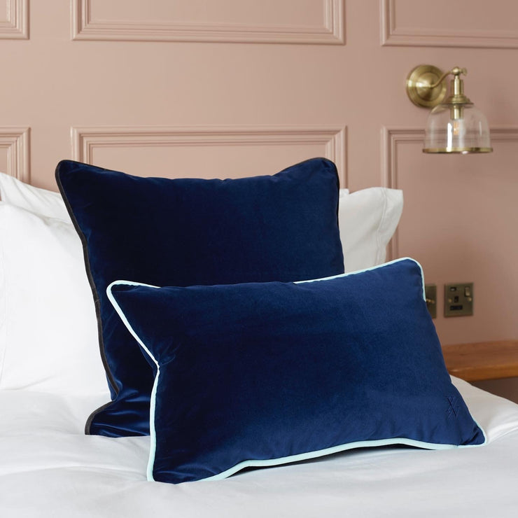 Midnight Blue Velvet Oxford Cushion