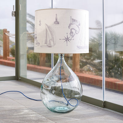 Big Recylced Glass Lamp with Shade